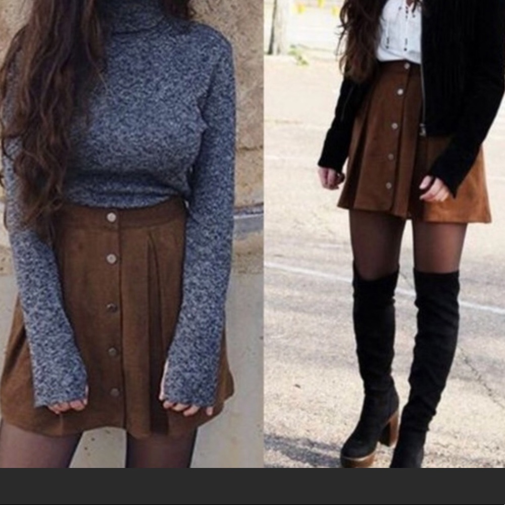 ZARA faux suede skirt